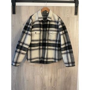 GAP Monochrome Plaid Shirt Jacket